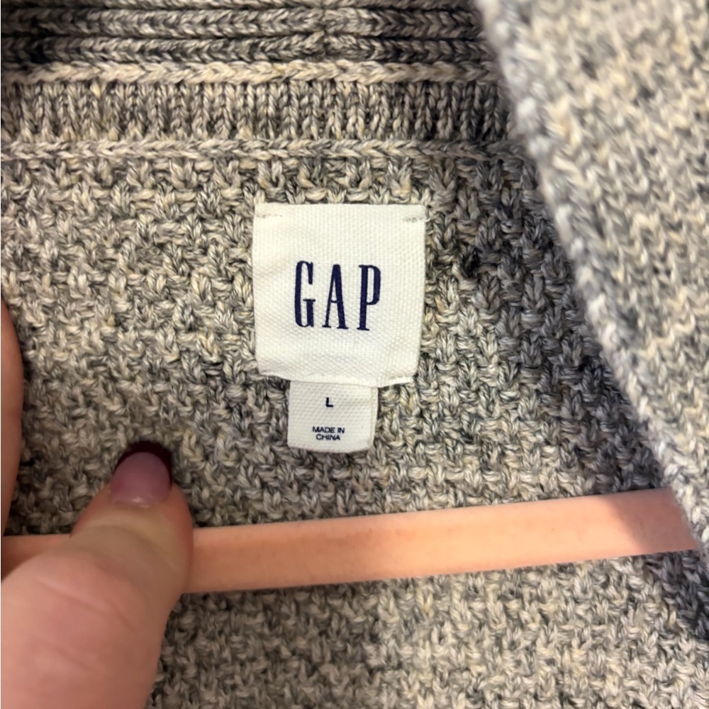 GAP Heather Gray Knit Sweater Womens size Large - Picture 4 of 8